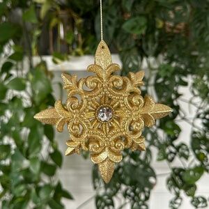 Set of 11 Gold Christmas Ornaments